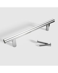 Villar Home Designs Modern Round Stainless Steel Cabinet and Kitchen Silver Pull with matching Screws H.D. 2 1/2''