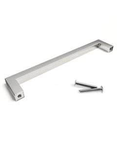 Villar Home Designs Modern Square Stainless Steel Cabinet and Kitchen Silver Pull with matching Screws 3 3/4''