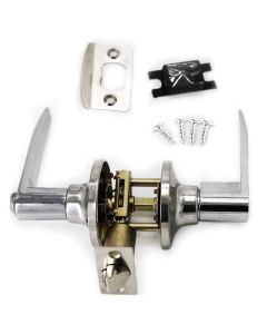 Villar Home Designs Door Lever Lara-Chrome-Privacy