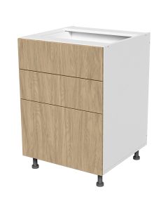 Flora 34.5-in H x 24-in D Base cabinet. 3 drawers (2 equal, 1 large)