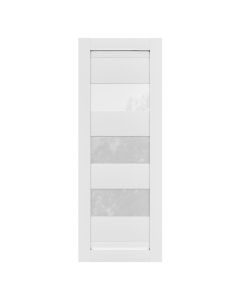 Villar Home Designs Prefinished White Solid Wood Core Door Slab Alyssum with Polycarbonate Solid Glass
