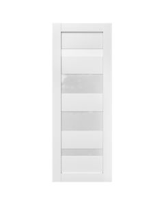 Villar Home Designs Prefinished White Solid Wood Core Door Slab Aster with Polycarbonate Solid Glass