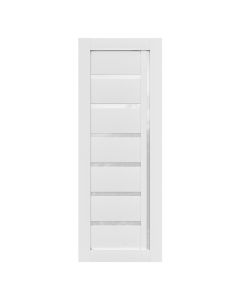 Villar Home Designs Prefinished White Solid Wood Core Door Slab Bluebell with Polycarbonate Solid Glass
