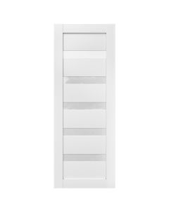 Villar Home Designs Prefinished White Solid Wood Core Door Slab Iris with Polycarbonate Solid Glass
