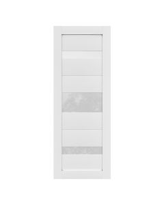 Villar Home Designs Prefinished White Solid Wood Core Door Slab Lantana with Polycarbonate Solid Glass