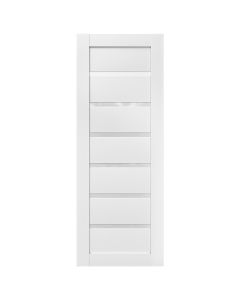Villar Home Designs Prefinished White Solid Wood Core Door Slab Lotus with Polycarbonate Solid Glass
