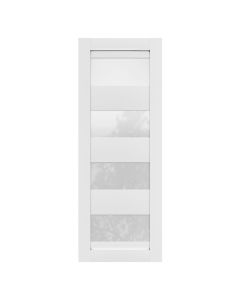 Villar Home Designs Prefinished White Solid Wood Core Door Slab Magnolia with Polycarbonate Solid Glass