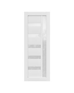 Villar Home Designs Prefinished White Solid Wood Core Door Slab Moonflower with Polycarbonate Solid Glass