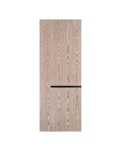 Villar Home Designs Prefinished Natural Wood Veneer Dark Oak Victoria Wood Door Slab with Matte Black Inserts
