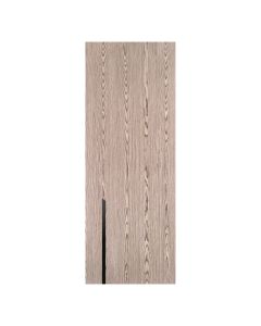 Villar Home Designs Prefinished Natural Wood Veneer Dark Oak Tiffany Wood Door Slab with Matte Black Inserts