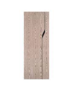 Villar Home Designs Prefinished Natural Wood Veneer Dark Oak Blossom Wood Door Slab with Matte Black Inserts