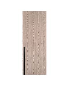 Villar Home Designs Prefinished Natural Wood Veneer Dark Oak Sunrise Wood Door Slab with Matte Black Inserts