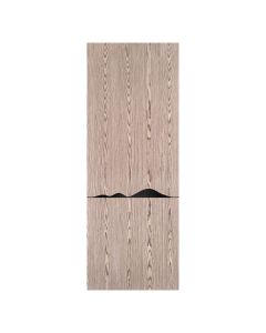 Villar Home Designs Prefinished Natural Wood Veneer Dark Oak Julia Wood Door Slab with Matte Black Inserts