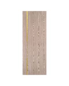 Villar Home Designs Prefinished Natural Wood Veneer Dark Oak Gravity Wood Door Slab with Matte Gold Inserts