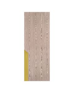 Villar Home Designs Prefinished Natural Wood Veneer Dark Oak Probe Wood Door Slab with Matte Gold Inserts