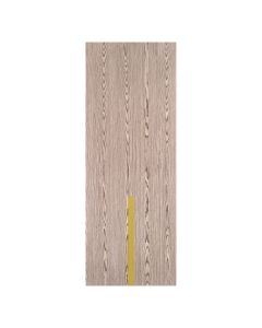 Villar Home Designs Prefinished Natural Wood Veneer Dark Oak Betty Wood Door Slab with Matte Gold Inserts