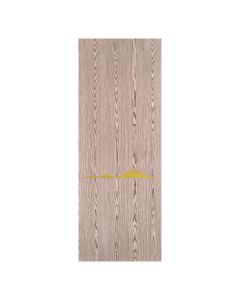 Villar Home Designs Prefinished Natural Wood Veneer Dark Oak Julia Wood Door Slab with Matte Gold Inserts
