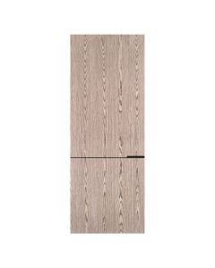 Villar Home Designs Prefinished Natural Wood Veneer Dark Oak Sunset Wood Door Slab with Glossy Black Inserts
