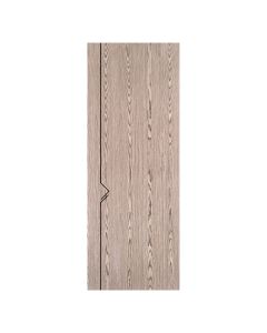 Villar Home Designs Prefinished Natural Wood Veneer Dark Oak Secret Wood Door Slab with Glossy Black Inserts