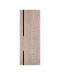 Villar Home Designs Prefinished Natural Wood Veneer Dark Oak Gravity Wood Door Slab with Glossy Black Inserts