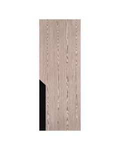 Villar Home Designs Prefinished Natural Wood Veneer Dark Oak Probe Wood Door Slab with Glossy Black Inserts