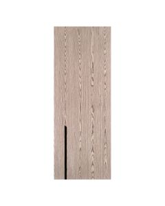 Villar Home Designs Prefinished Natural Wood Veneer Dark Oak Tiffany Wood Door Slab with Glossy Black Inserts