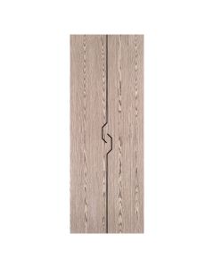Villar Home Designs Prefinished Natural Wood Veneer Dark Oak Challenge Wood Door Slab with Glossy Black Inserts