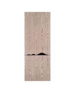 Villar Home Designs Prefinished Natural Wood Veneer Dark Oak Julia Wood Door Slab with Glossy Black Inserts