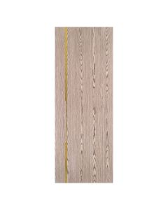 Villar Home Designs Prefinished Natural Wood Veneer Dark Oak Gravity Wood Door Slab with Glossy Gold Inserts