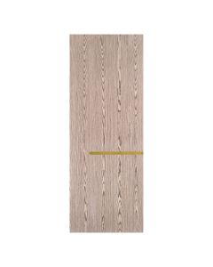 Villar Home Designs Prefinished Natural Wood Veneer Dark Oak Victoria Wood Door Slab with Glossy Gold Inserts