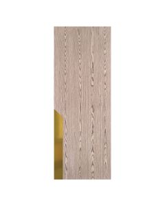 Villar Home Designs Prefinished Natural Wood Veneer Dark Oak Probe Wood Door Slab with Glossy Gold Inserts