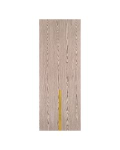 Villar Home Designs Prefinished Natural Wood Veneer Dark Oak Betty Wood Door Slab with Glossy Gold Inserts