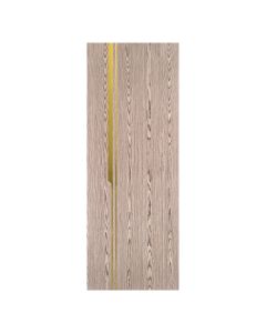 Villar Home Designs Prefinished Natural Wood Veneer Dark Oak Ariana Wood Door Slab with Glossy Gold Inserts