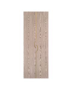 Villar Home Designs Prefinished Natural Wood Veneer Dark Oak Challenge Wood Door Slab with Glossy Gold Inserts