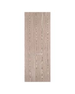 Villar Home Designs Prefinished Natural Wood Veneer Dark Oak Veronica Wood Door Slab with Glossy Silver Inserts