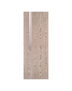 Villar Home Designs Prefinished Natural Wood Veneer Dark Oak Ariana Wood Door Slab with Glossy Silver Inserts