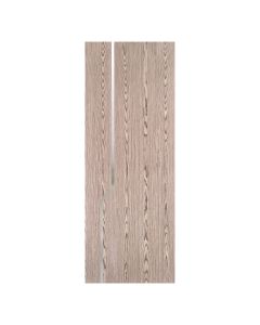 Villar Home Designs Prefinished Natural Wood Veneer Dark Oak Nataly Wood Door Slab with Glossy Silver Inserts