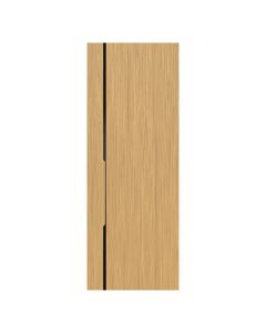 Villar Home Designs Prefinished Natural Wood Veneer Sandy Oak Gravity Wood Door Slab with Matte Black Inserts
