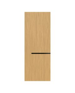 Villar Home Designs Prefinished Natural Wood Veneer Sandy Oak Victoria Wood Door Slab with Matte Black Inserts