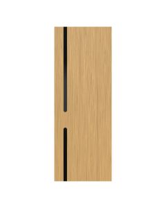 Villar Home Designs Prefinished Natural Wood Veneer Sandy Oak Endless Wood Door Slab with Matte Black Inserts