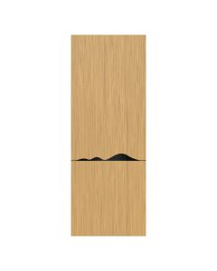 Villar Home Designs Prefinished Natural Wood Veneer Sandy Oak Julia Wood Door Slab with Matte Black Inserts