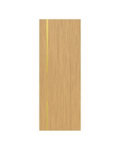 Villar Home Designs Prefinished Natural Wood Veneer Sandy Oak Gravity Wood Door Slab with Matte Gold Inserts