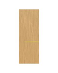 Villar Home Designs Prefinished Natural Wood Veneer Sandy Oak Victoria Wood Door Slab with Matte Gold Inserts
