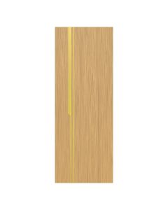 Villar Home Designs Prefinished Natural Wood Veneer Sandy Oak Ariana Wood Door Slab with Matte Gold Inserts