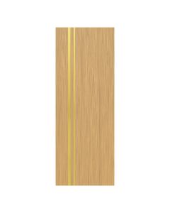 Villar Home Designs Prefinished Natural Wood Veneer Sandy Oak Katty Wood Door Slab with Matte Gold Inserts