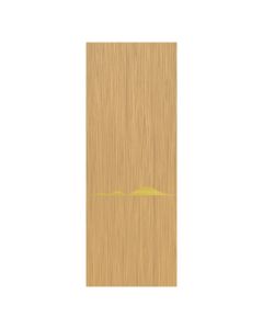 Villar Home Designs Prefinished Natural Wood Veneer Sandy Oak Julia Wood Door Slab with Matte Gold Inserts