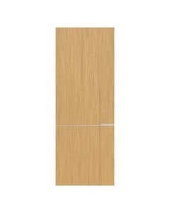 Villar Home Designs Prefinished Natural Wood Veneer Sandy Oak Sunset Wood Door Slab with Matte Silver Inserts