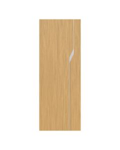 Villar Home Designs Prefinished Natural Wood Veneer Sandy Oak Blossom Wood Door Slab with Matte Silver Inserts