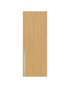 Villar Home Designs Prefinished Natural Wood Veneer Sandy Oak Sunrise Wood Door Slab with Matte Silver Inserts