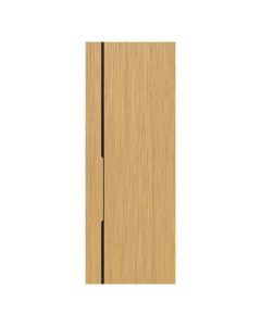 Villar Home Designs Prefinished Natural Wood Veneer Sandy Oak Gravity Wood Door Slab with Glossy Black Inserts